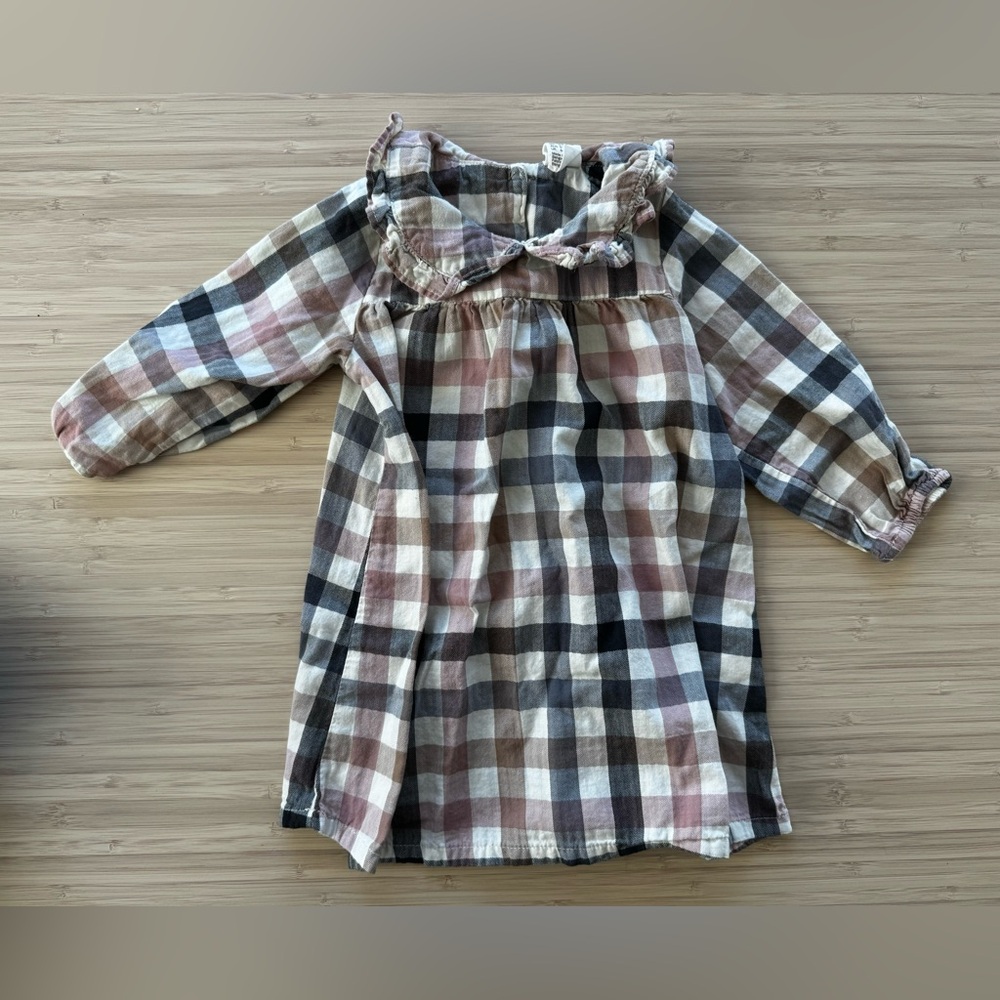 Baby girl H&M 9 months plaid fall winter dress